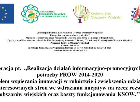 Operacja pt.  Realizacja działań informacyjno-promocyjnych na potrzeby PROW 2014-2020